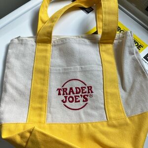 Trader Joe's Yellow and White Mini Bag